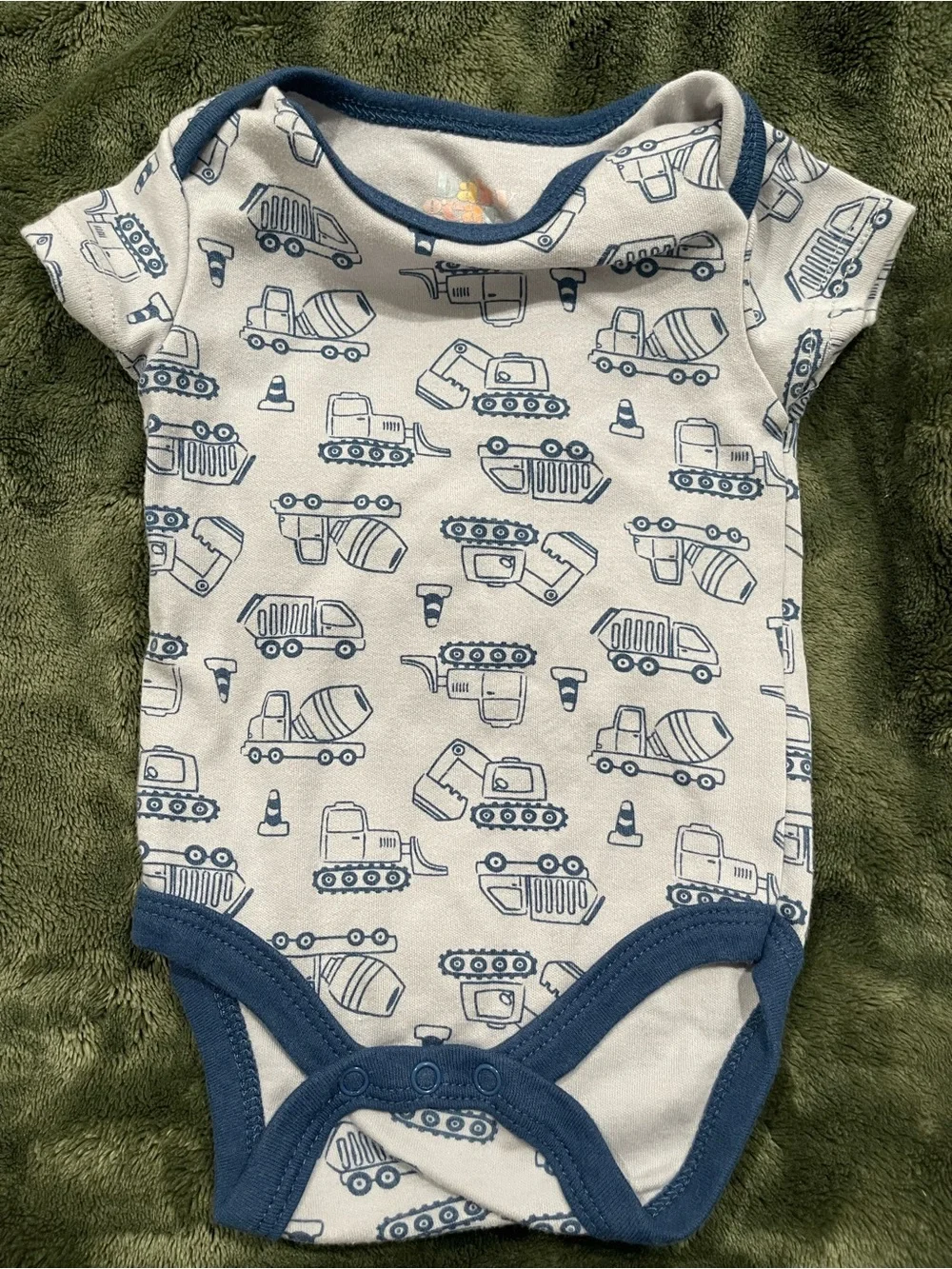 Neutral Construction Print Baby One-Piece Bodysuit - Cream